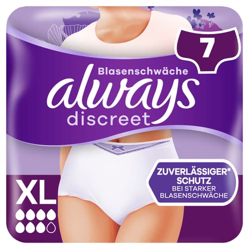 Always Discreet Inkontinenz-Höschen Für Frauen, XL, 7 Stück