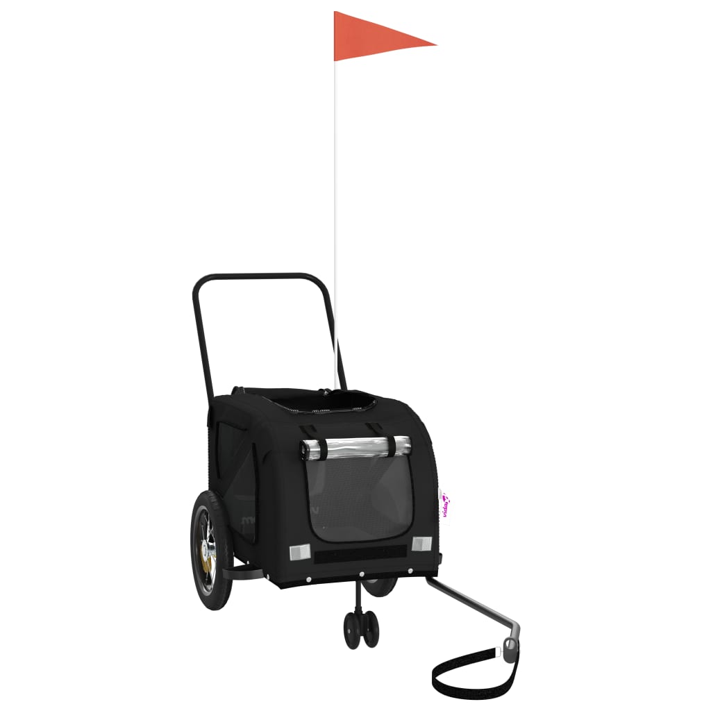 Remorque de vélo pour animaux de compagnie noir