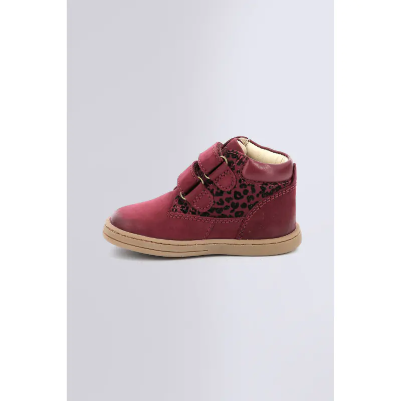 TACKEASY BORDEAUX LEOPARD (24-36) BOTTINES Cuir Fille