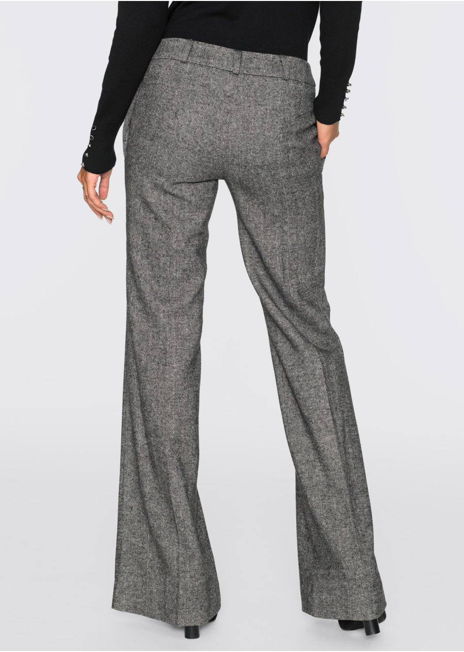 Pantalon à jambes larges, taille courte