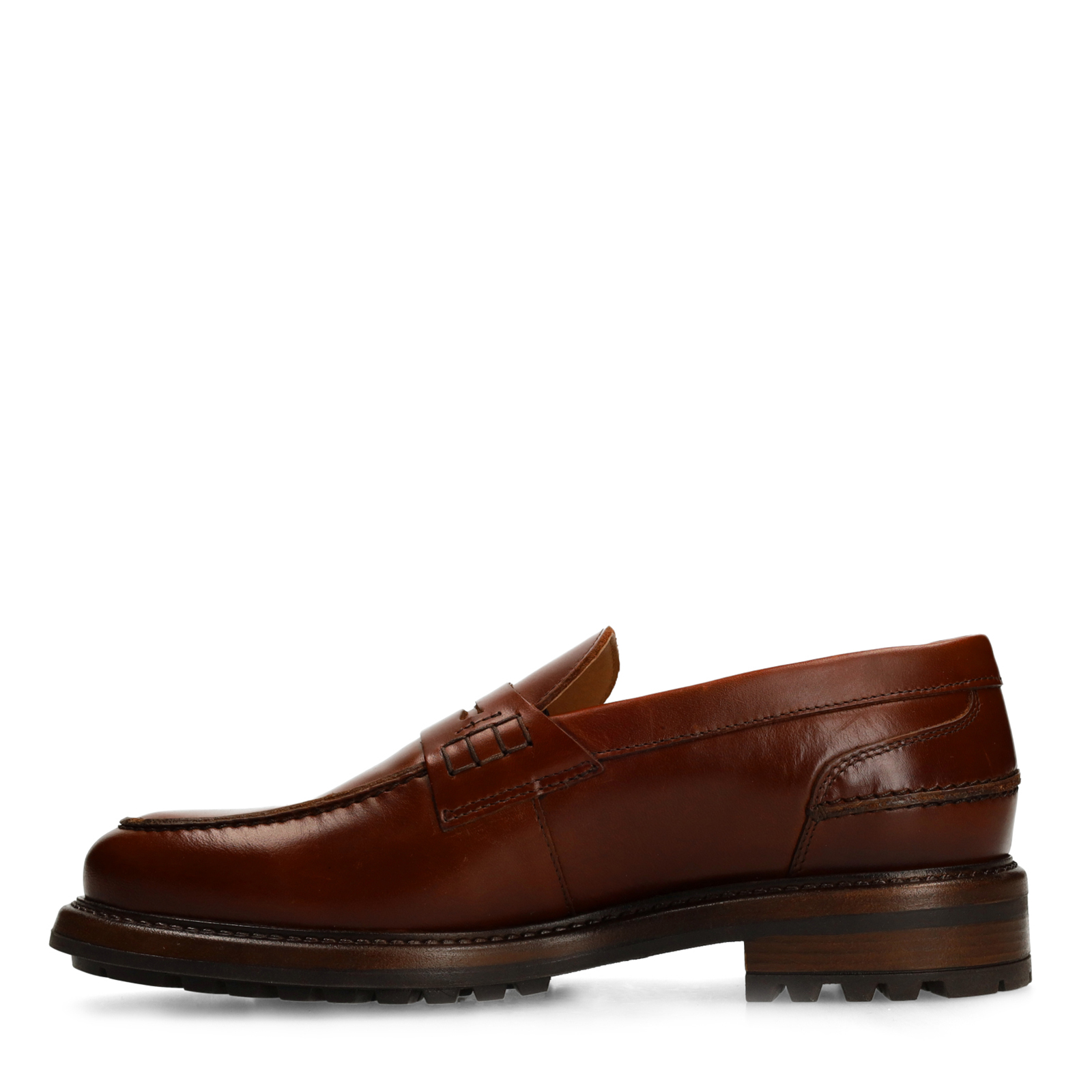 Cognac leren loafers