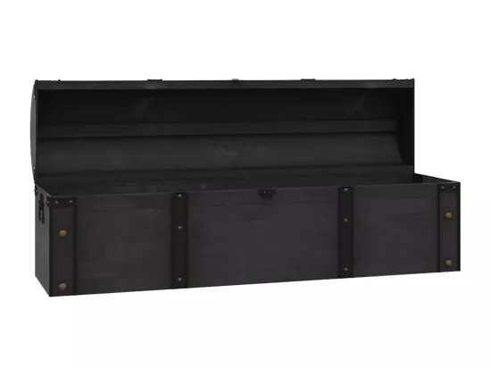 Coffre de rangement Bois massif style vintage 120x30x40 cm