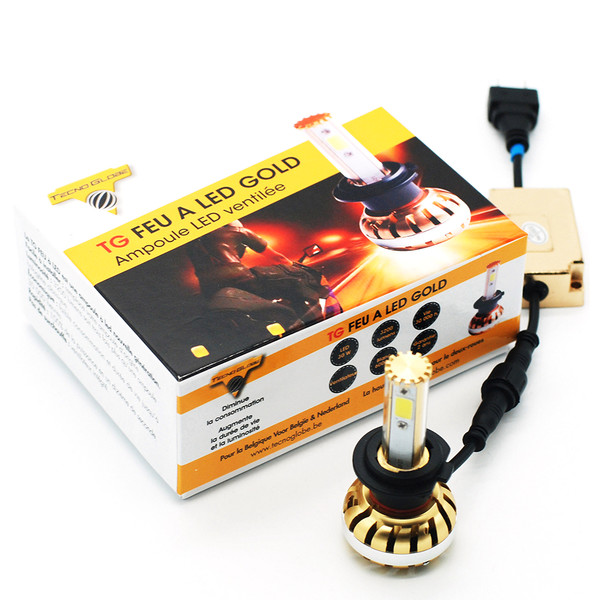Tecno Globe - Ampoule Feu à LED Gold H7