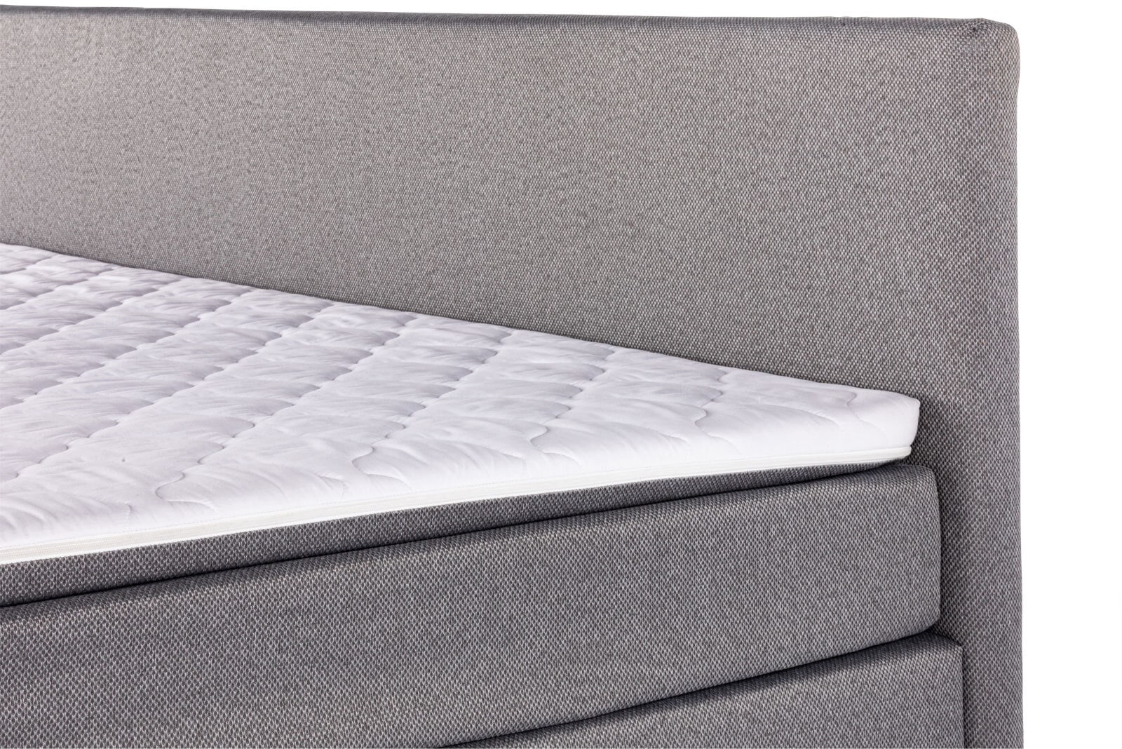 Boxspringbett Susanne Stoffbezug Silbergrau 180x200 cm