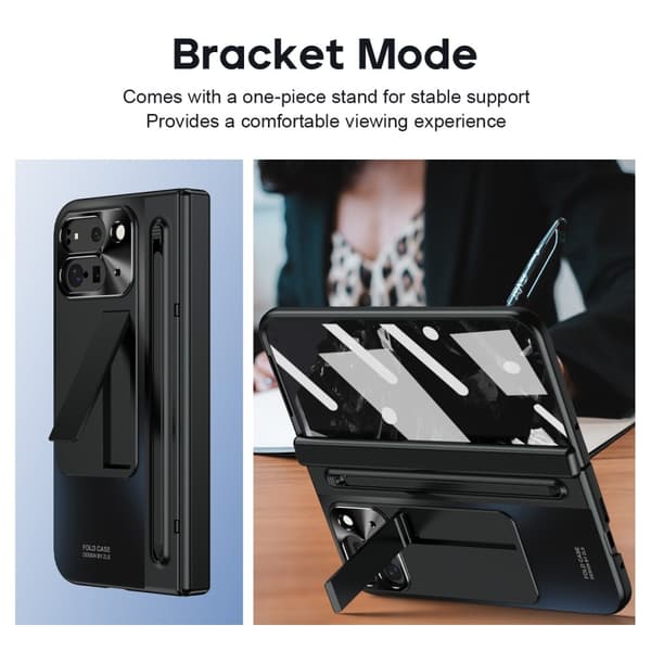 For Google Pixel 9 Pro Fold 5G Deksel med Herdet Glassfilm, Stylus - Svart