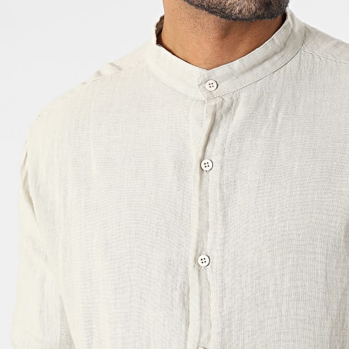 Chemise Manches Courtes Beige