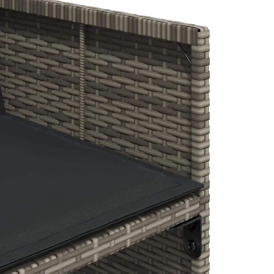 vidaXL - 4-zits Tuinset met donkergrijs kussens - Poly rattan - 110x106 cm
