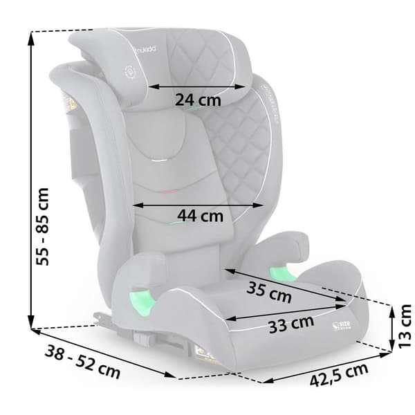 Bilstol Nukido Louis Grå 15-36 kg ISOFIX
