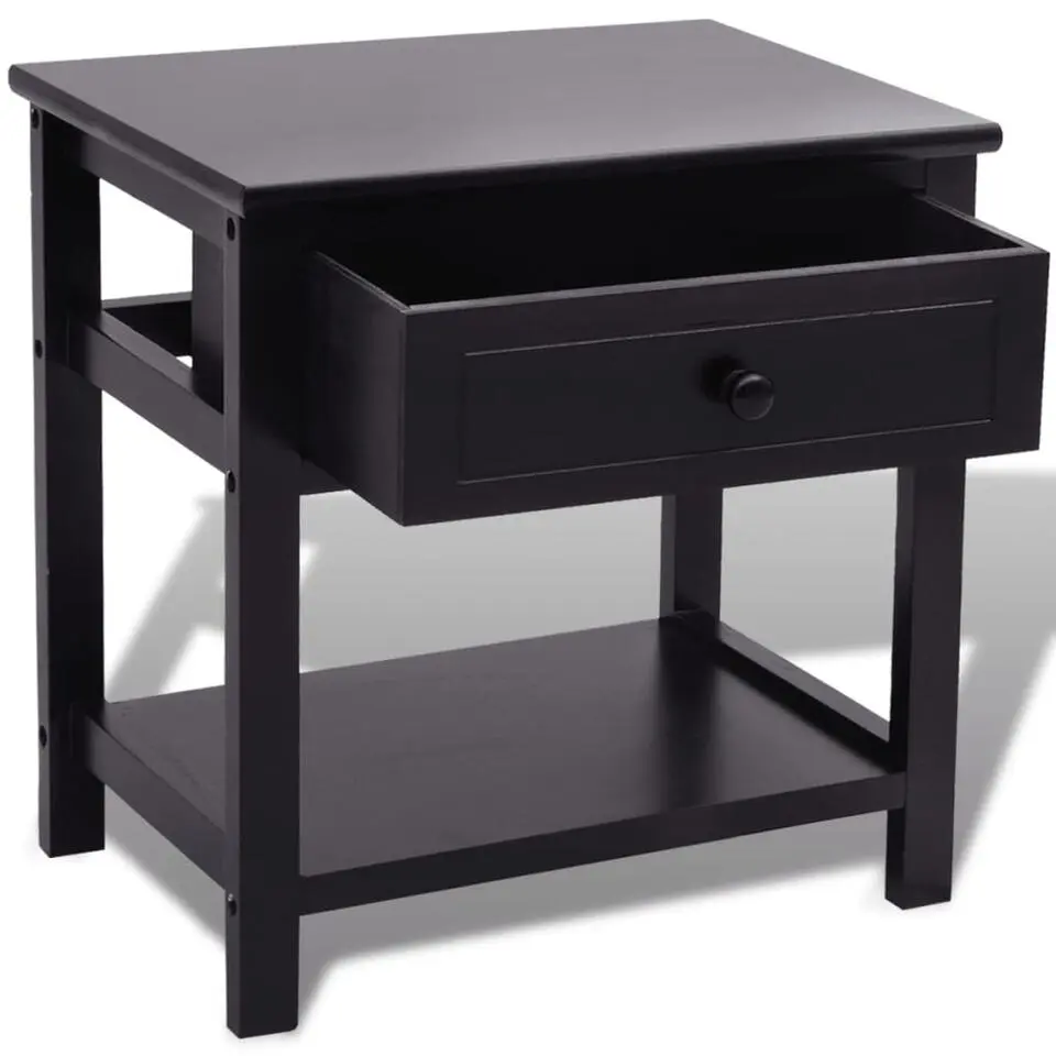 vidaXL - Kast - Zwart - Paulowniahout - 2 stuks