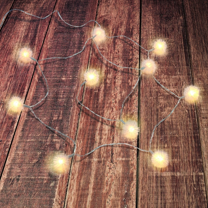 Lichterkette Schneebälle - mit 10 LED - ca. 3 x 165 cm