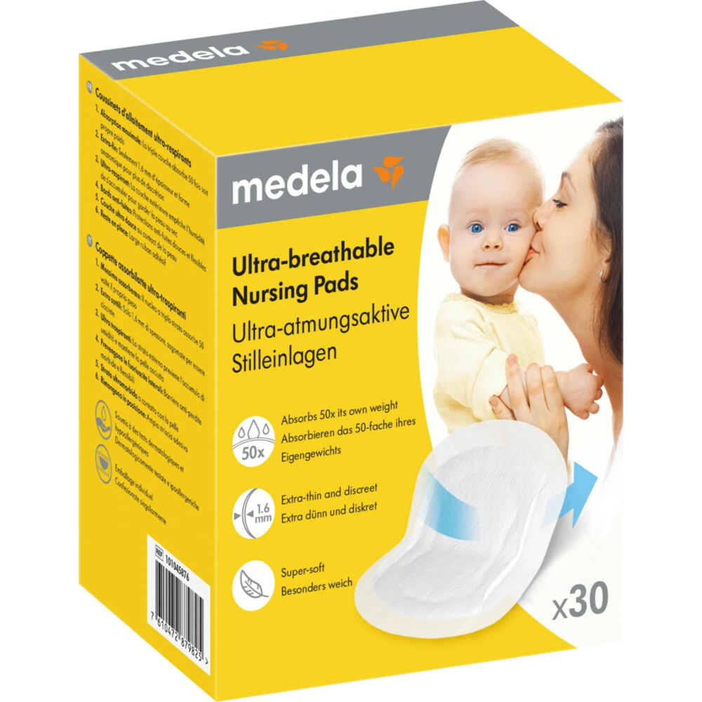 Medela Wegwerp Zoogcompressen Ultra Ademend Extra Dun30 stuks