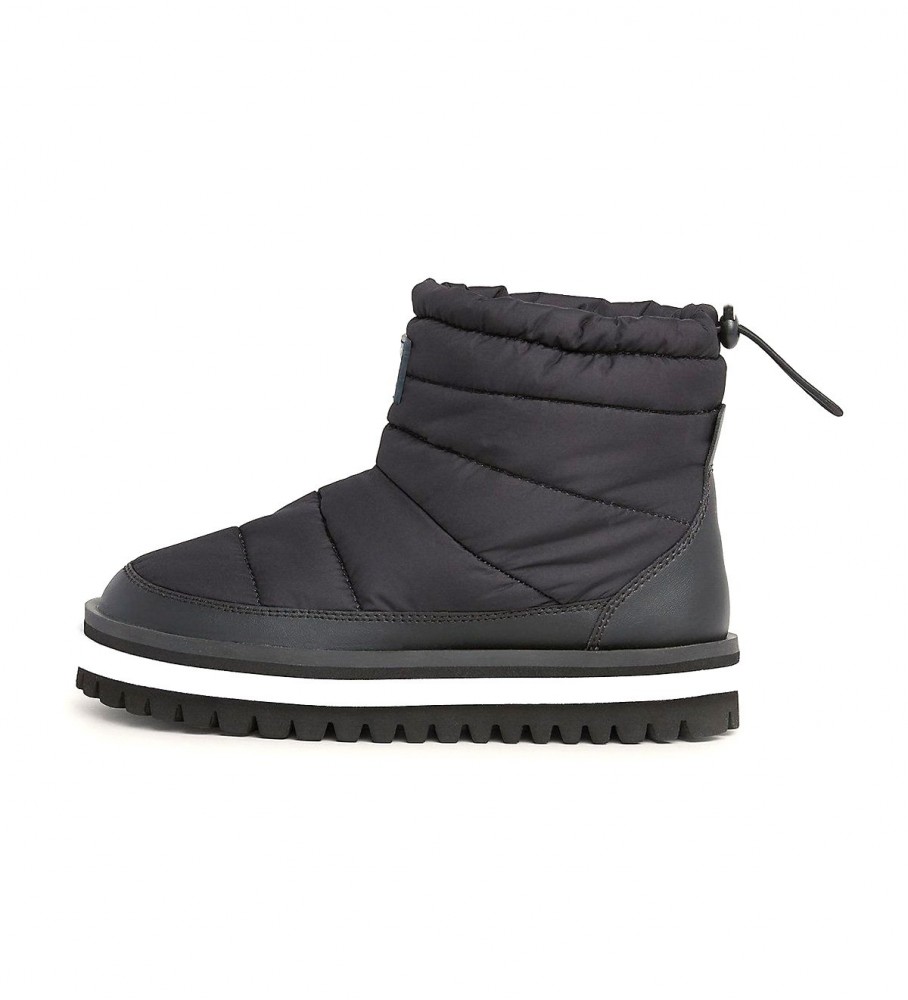 Botas de cano curto Tommy Jeans Recycled Matelassadas Pretas
