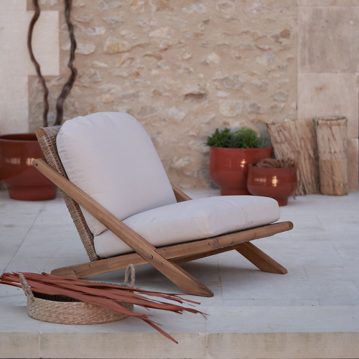 LA REDOUTE INTERIORS<br>Poltrona de exterior Lage, acácia, Cossi
