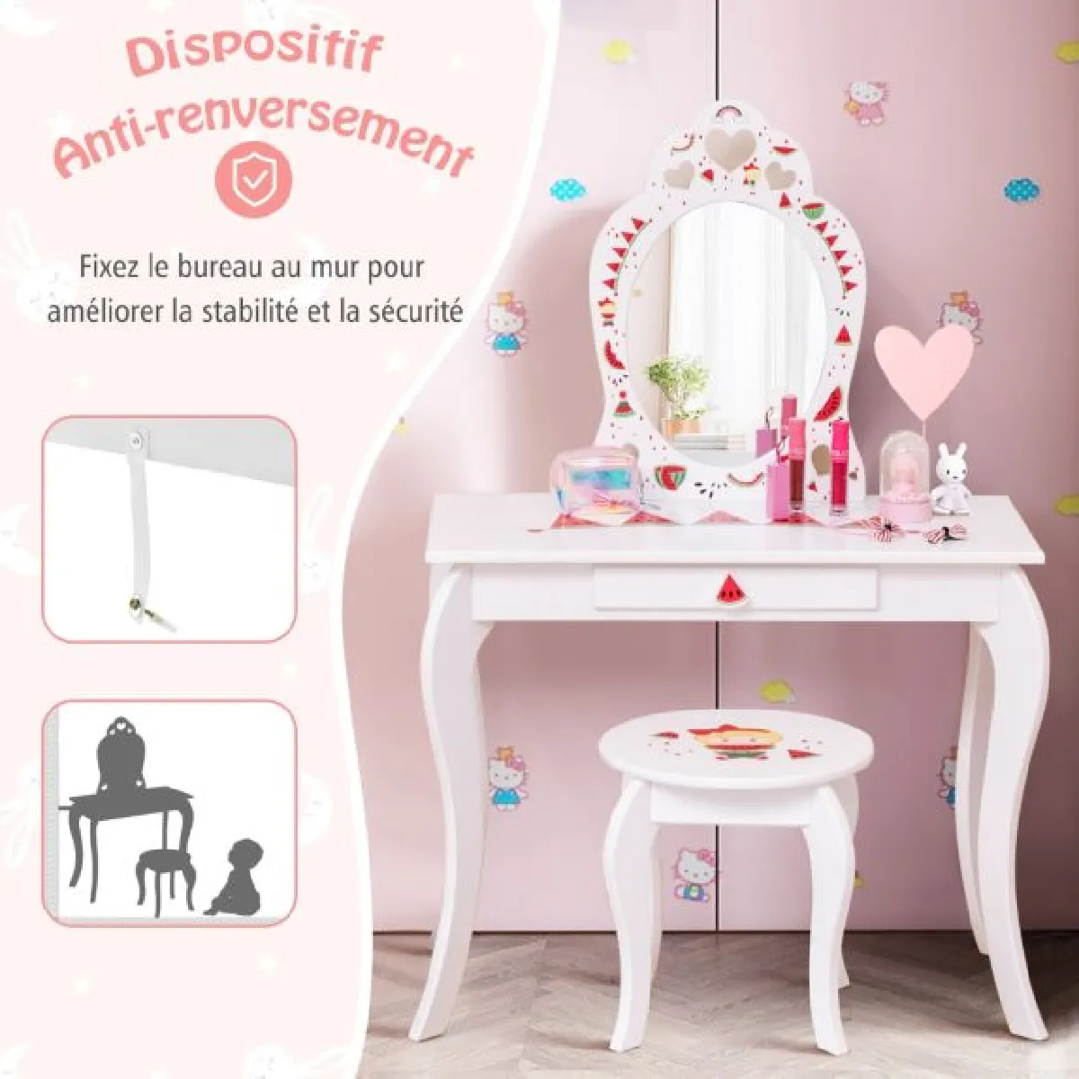 Coiffeuse Helloshop26 - Blanc
