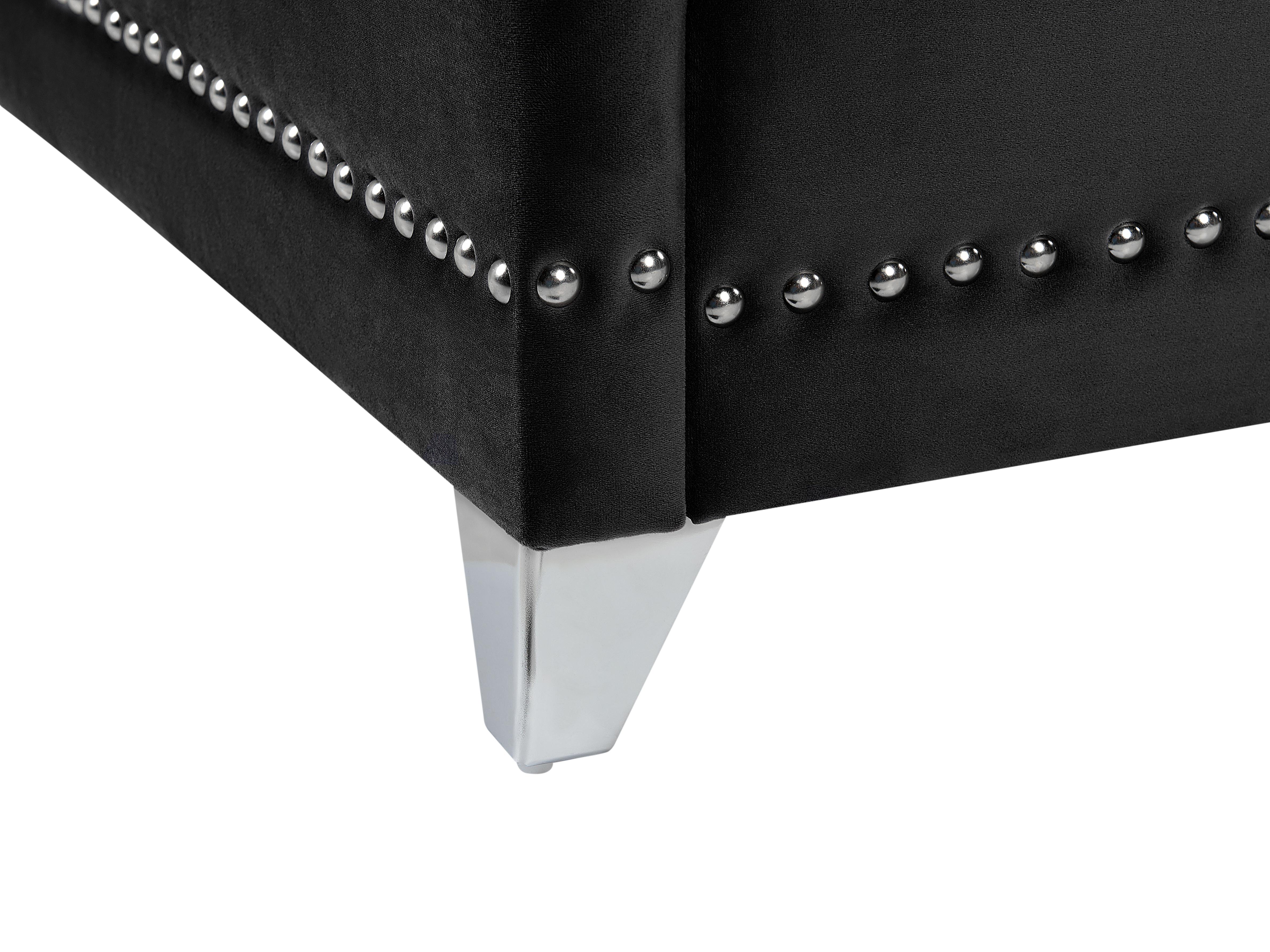 Bed Fluweel AYETTE 160 x 200 cm Zwart