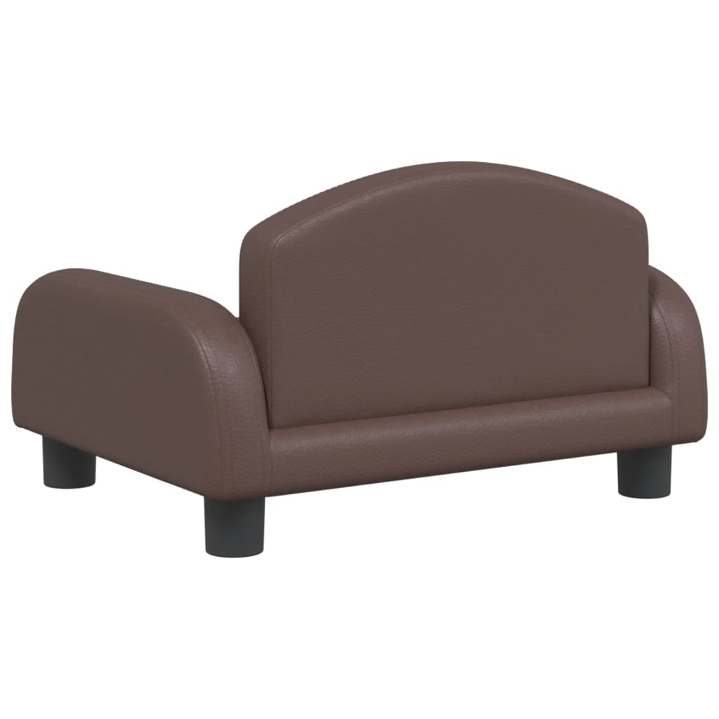 Cama para cães em couro sintético marrom vidaXL, 50x40x30 cm