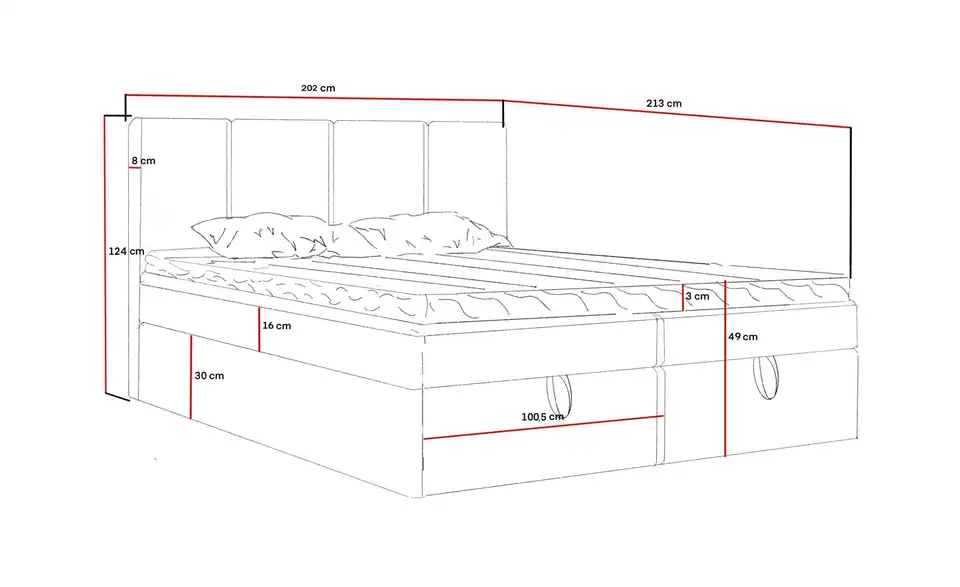 Boxspringbett 202 cm 200x200 cm Grün