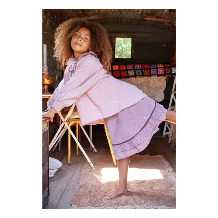 Lilinoa Jupe Suzie Smockée à Carreaux | Aubergine