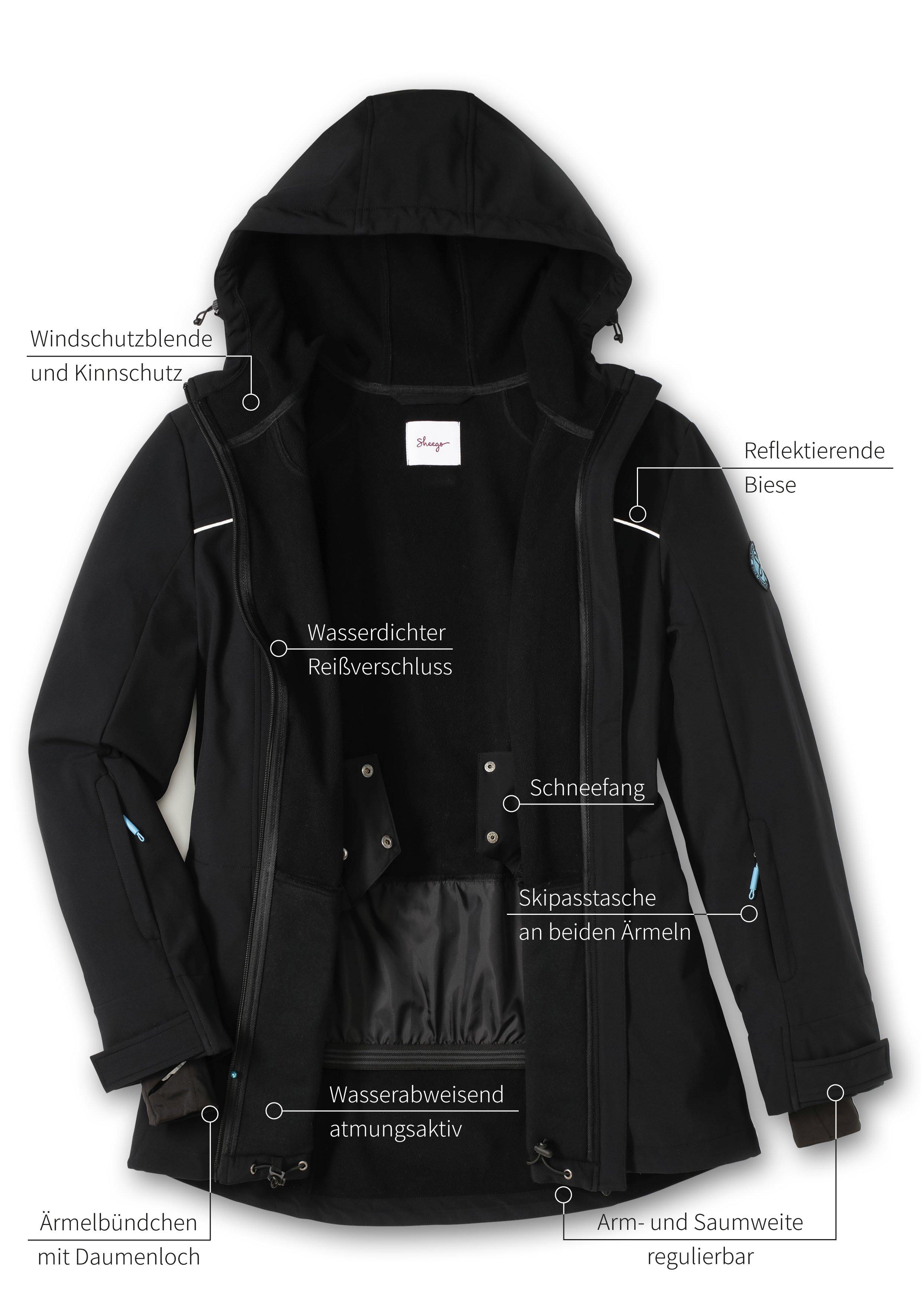 Skijacke aus Softshell, wasser- und windabweisend