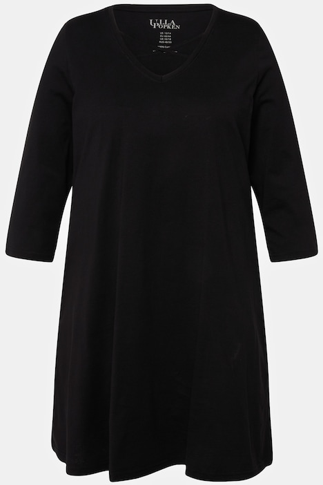 Longshirt, Zierbänder, A-Linie, V-Ausschnitt, 3/4-Arm