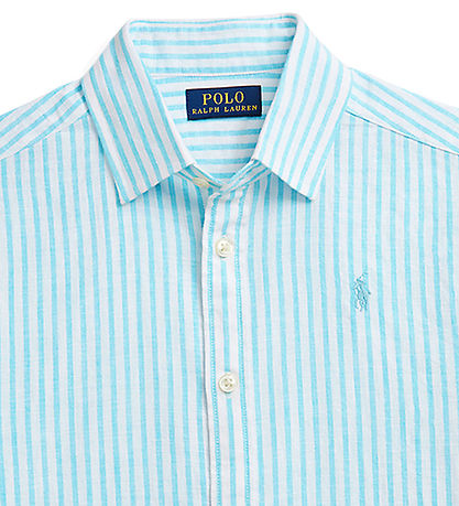 Polo Ralph Lauren Hemd - Leinen - Hellblau/Weiß gestreift