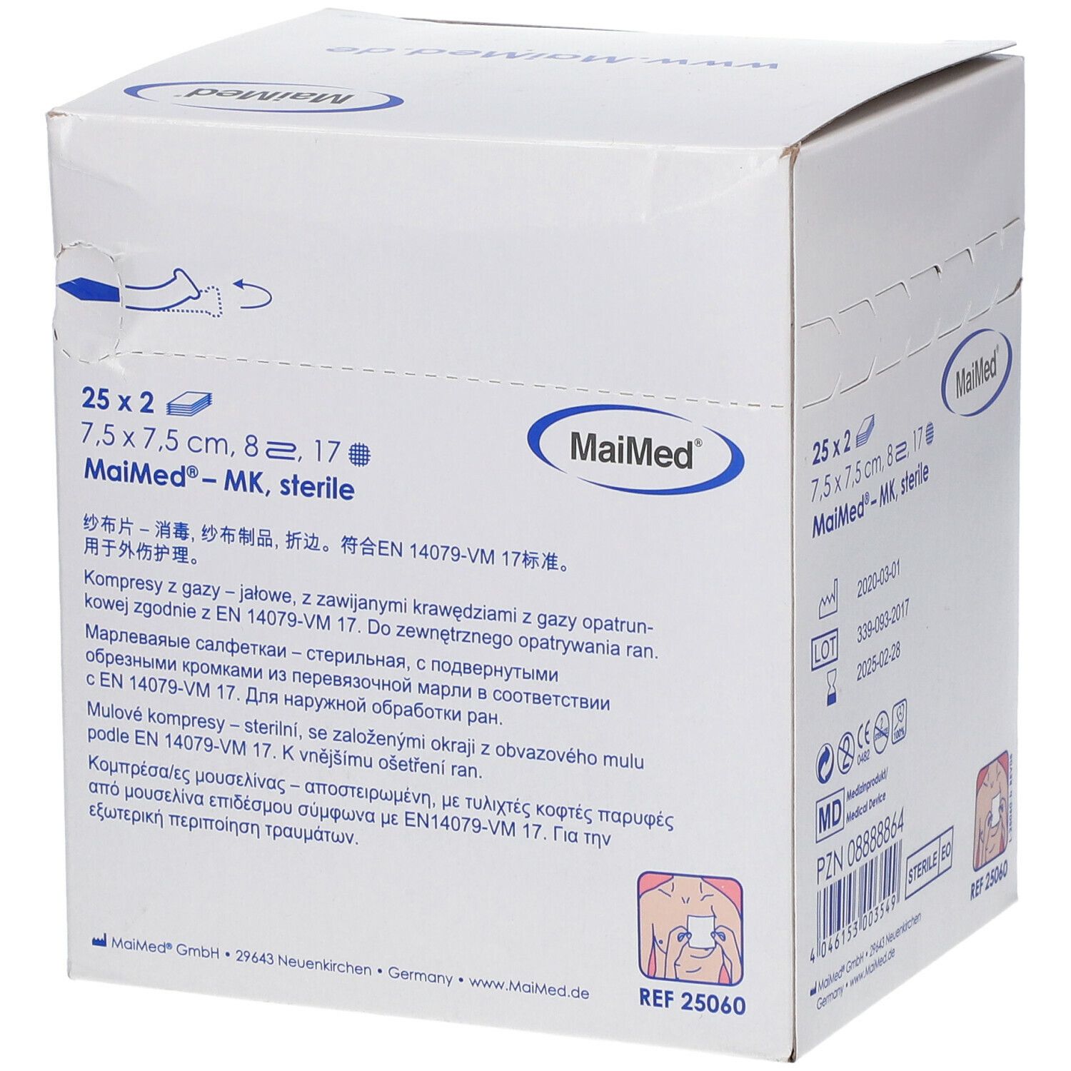 MaiMed® - MK steril 7,5 x 7,5 cm 8fach