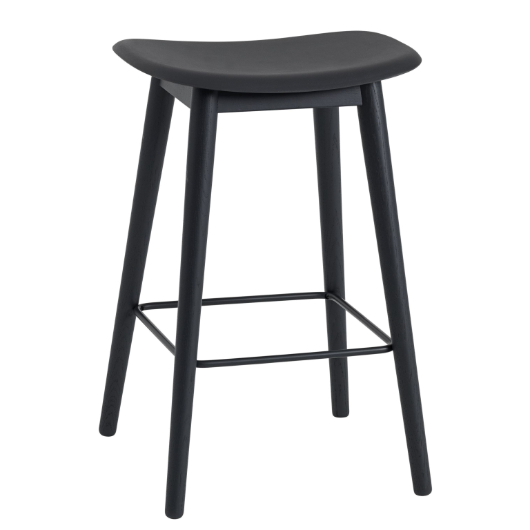 Muuto Fiber Wood barkruk 65cm zwart