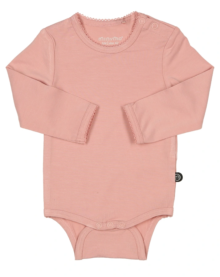 Langarm-Body BAMBOO – MINY BASIC in misty rose