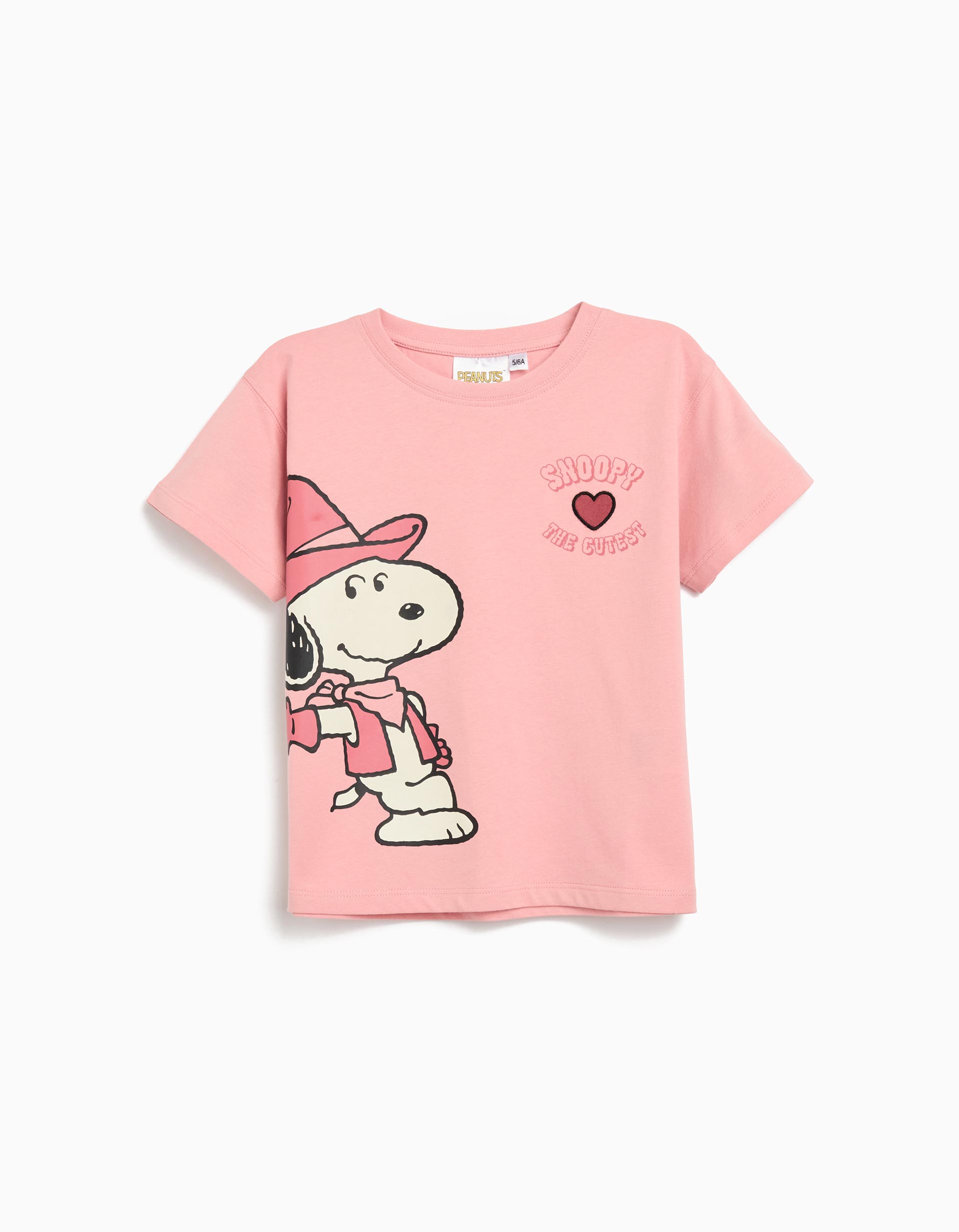 T-shirt 'Snoopy', Menina, Rosa Claro