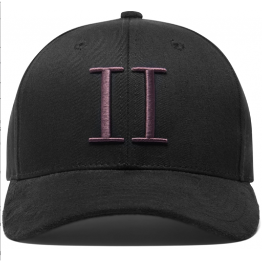 Les Deux Suede Baseball Cap, Black/Dark Burgundy, One size
