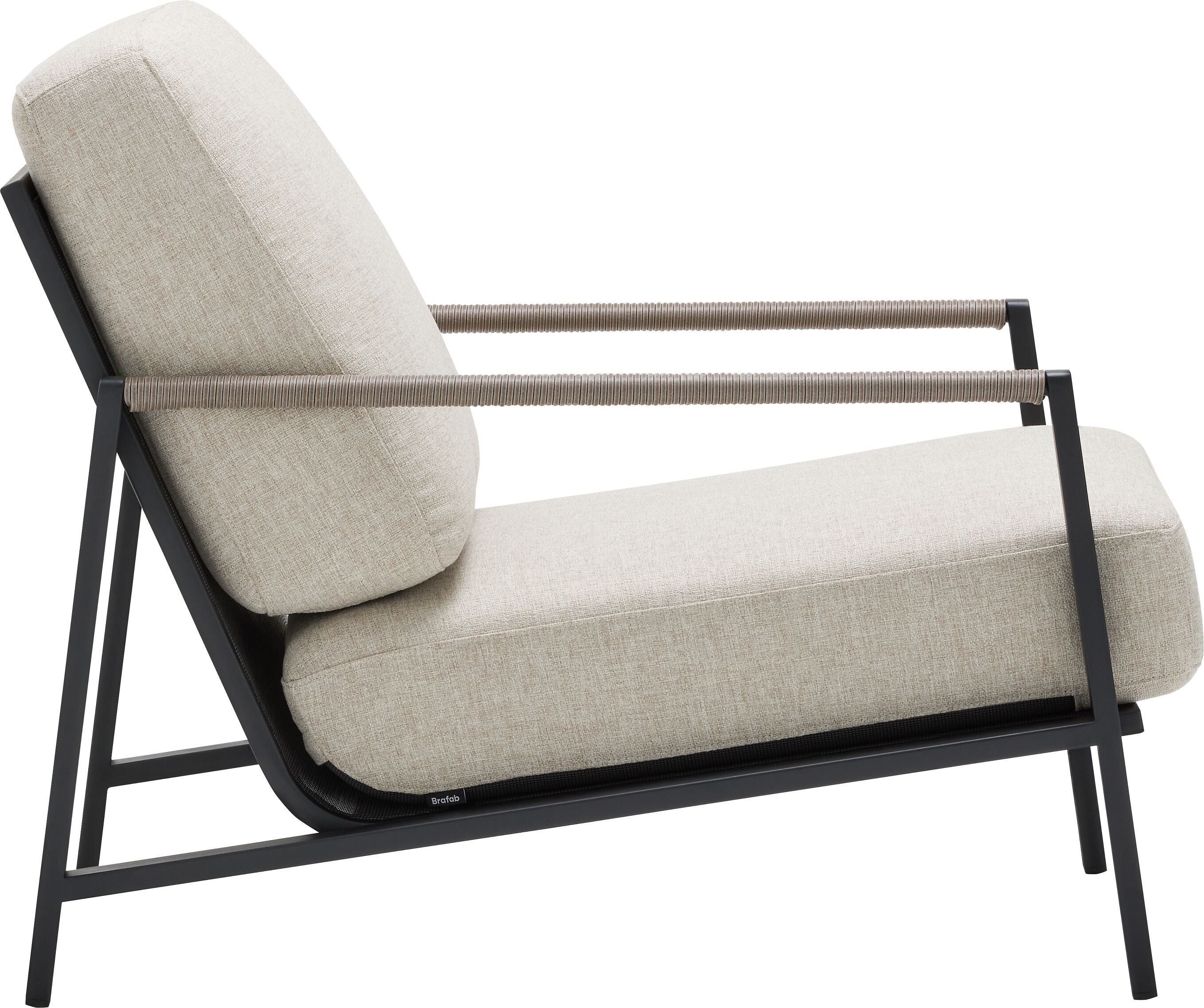 LAZARETO II Lounge Sessel_beige/schwarz - Beige / B: 79.0 cm x T: 98.0 cm x H: 78.0 cm