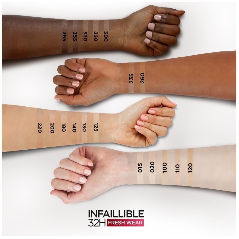 L'Oréal Paris Cosmetics Infaillible Fresh Wear 32H Liquid Foundation 30 ml - 125 Natural Beige