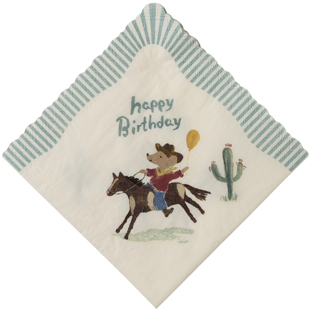 Køb Maileg Servietter, Happy Birthday - Cowboy
