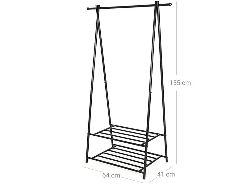 Songmics Garderobenständer 87.5 x 155 cm, Schwarz Kleiderständer