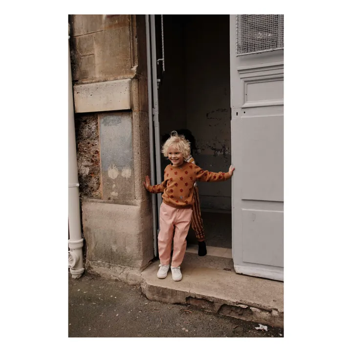 Emile et Ida Sweat Velours Coton Bio Souris | Caramel
