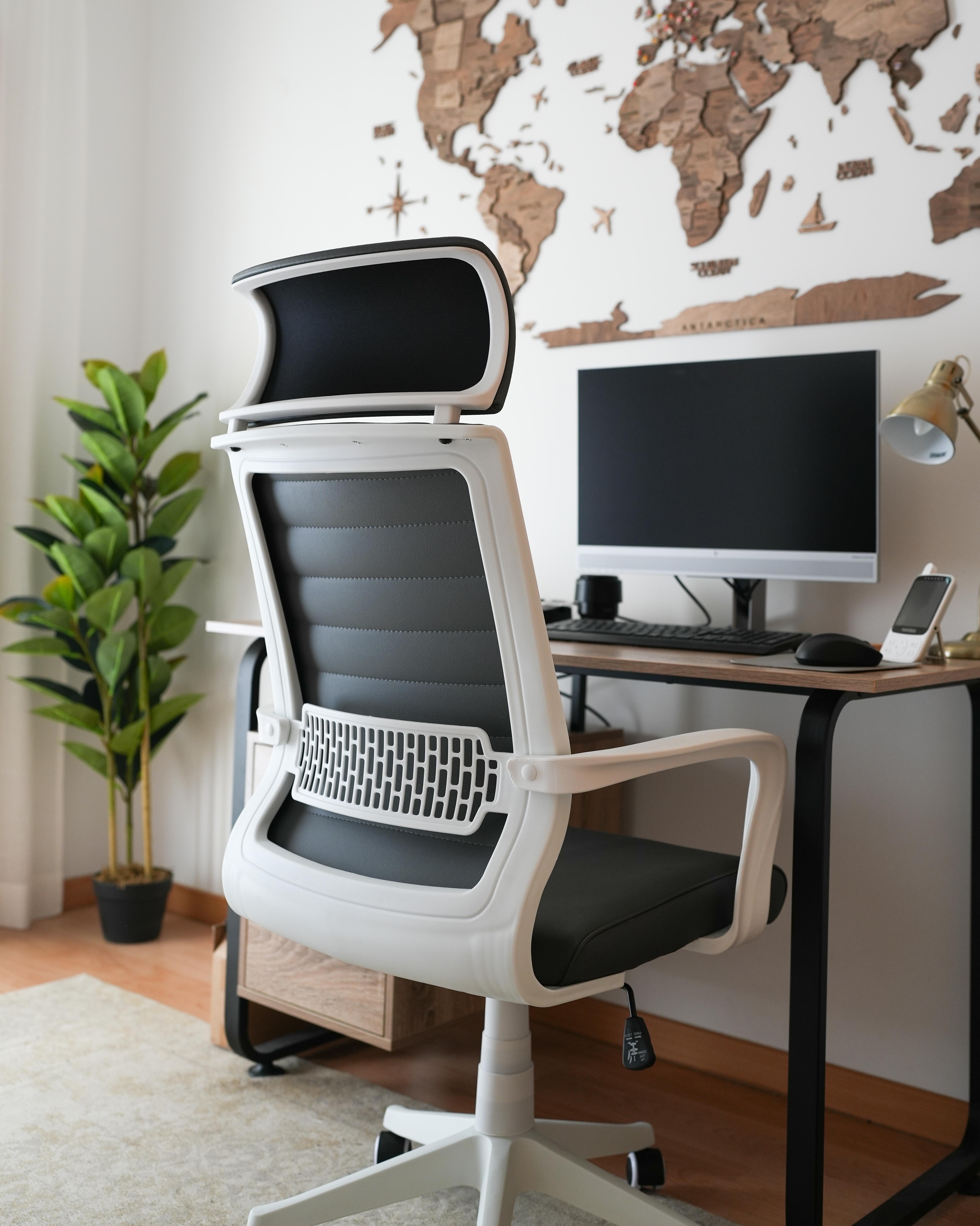 Bureaustoel LEADER Kunstleer Grijs