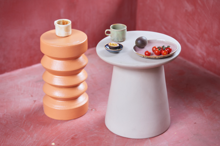HKliving Chef Ceramic kop en schotel rustic blue
