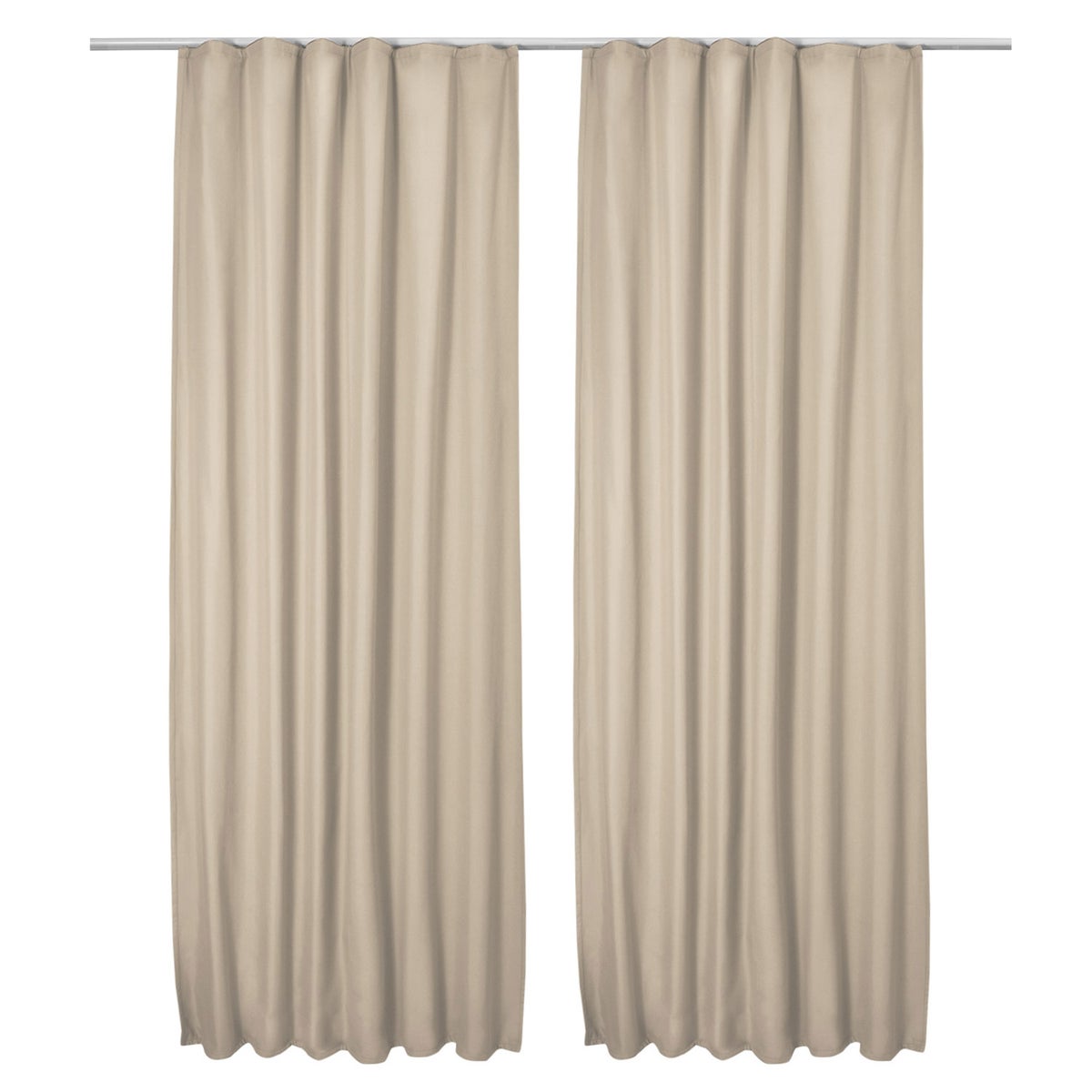 Beautissu Amelie TK gordijn met geplooide band 140x245cm crème (set van 2)