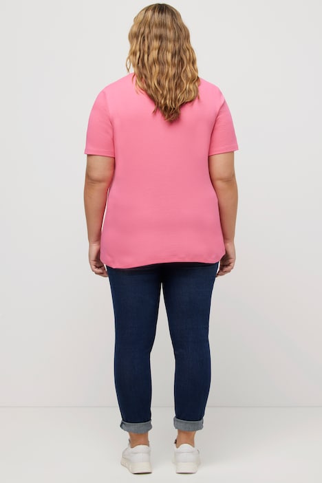 Shirt, doppellagige Vorderseite, Slim, Rundhals, Halbarm