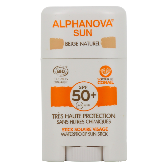 Alphanova Sun Stick solaire bio visage SPF 50+ - Filtres minéraux