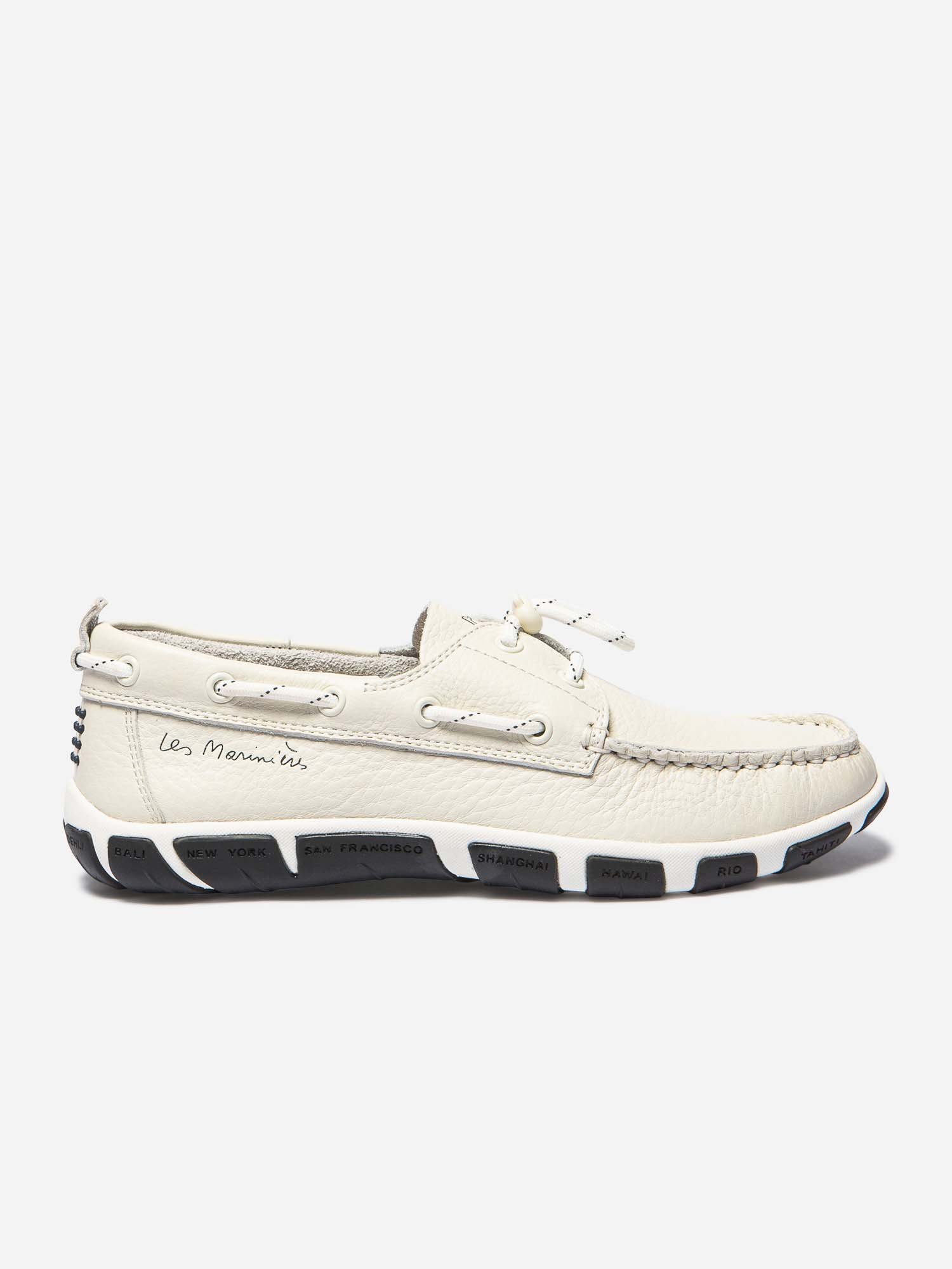 Chaussures Femme Esprit Bateau Cuir Blanc