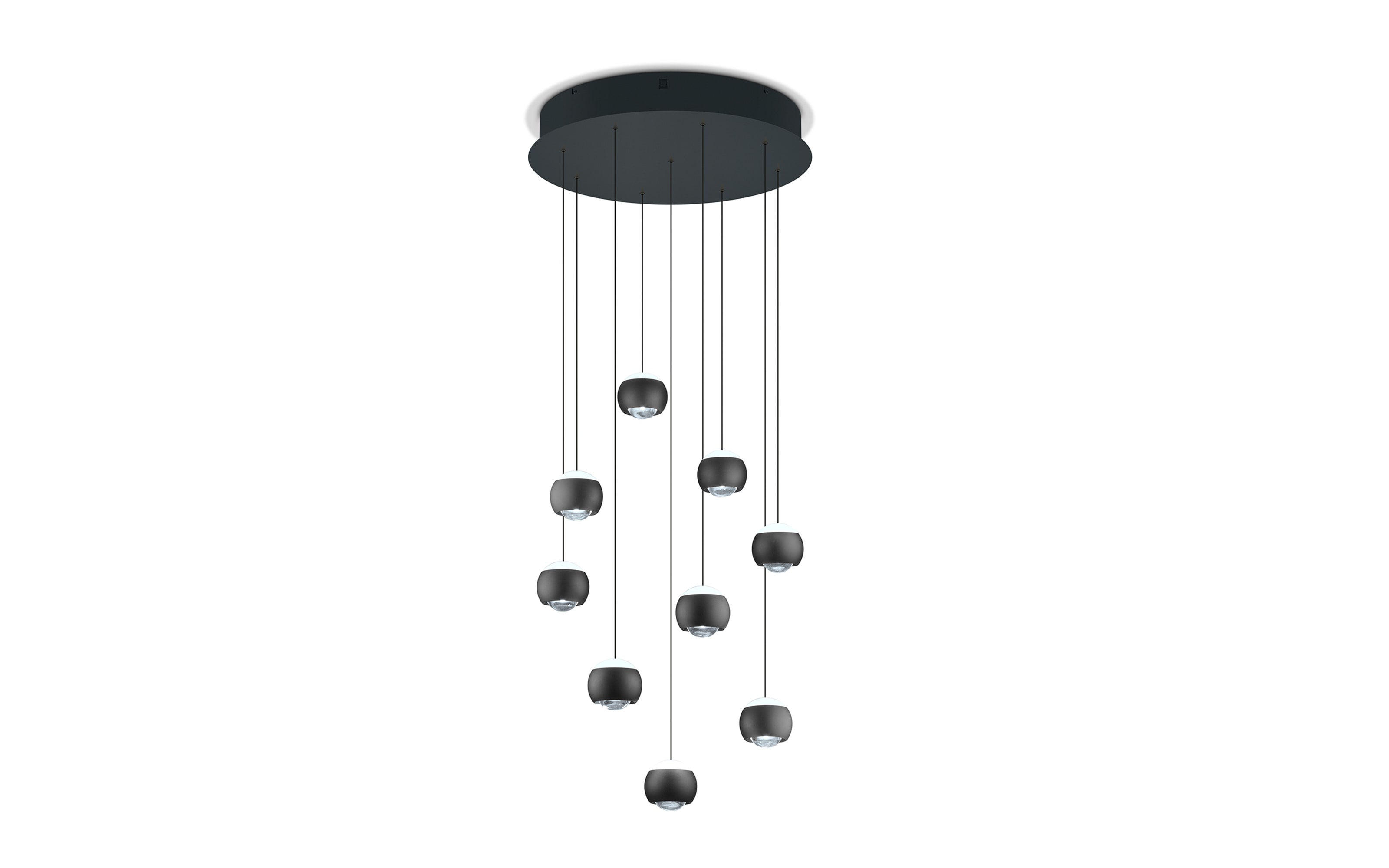 LED-Pendelleuchte Cannon, schwarz, 200 cm, inkl. Höhenverstellung