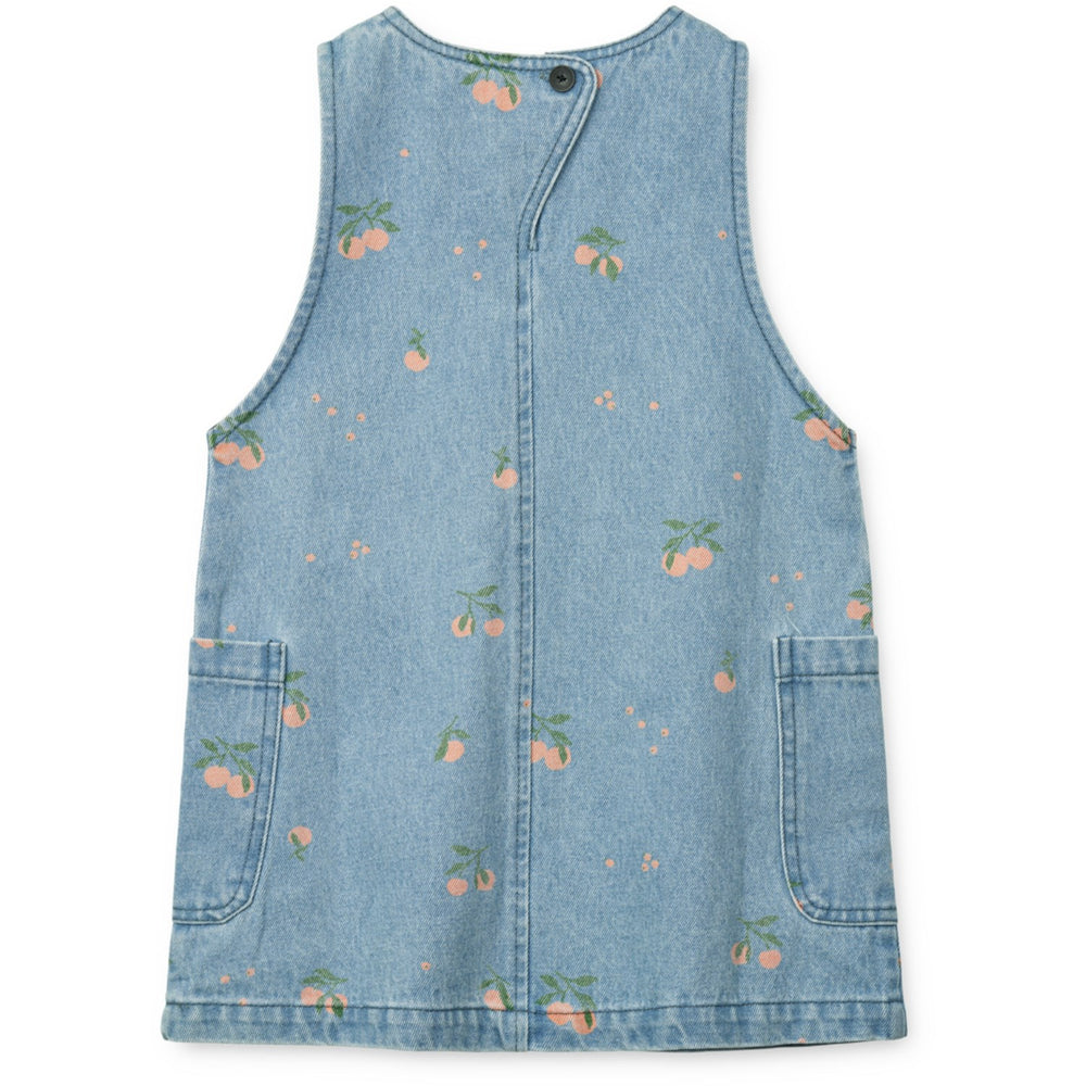 Køb LIEWOOD Peach / Lys Blue Denim Angelica Printed Denim Kjole