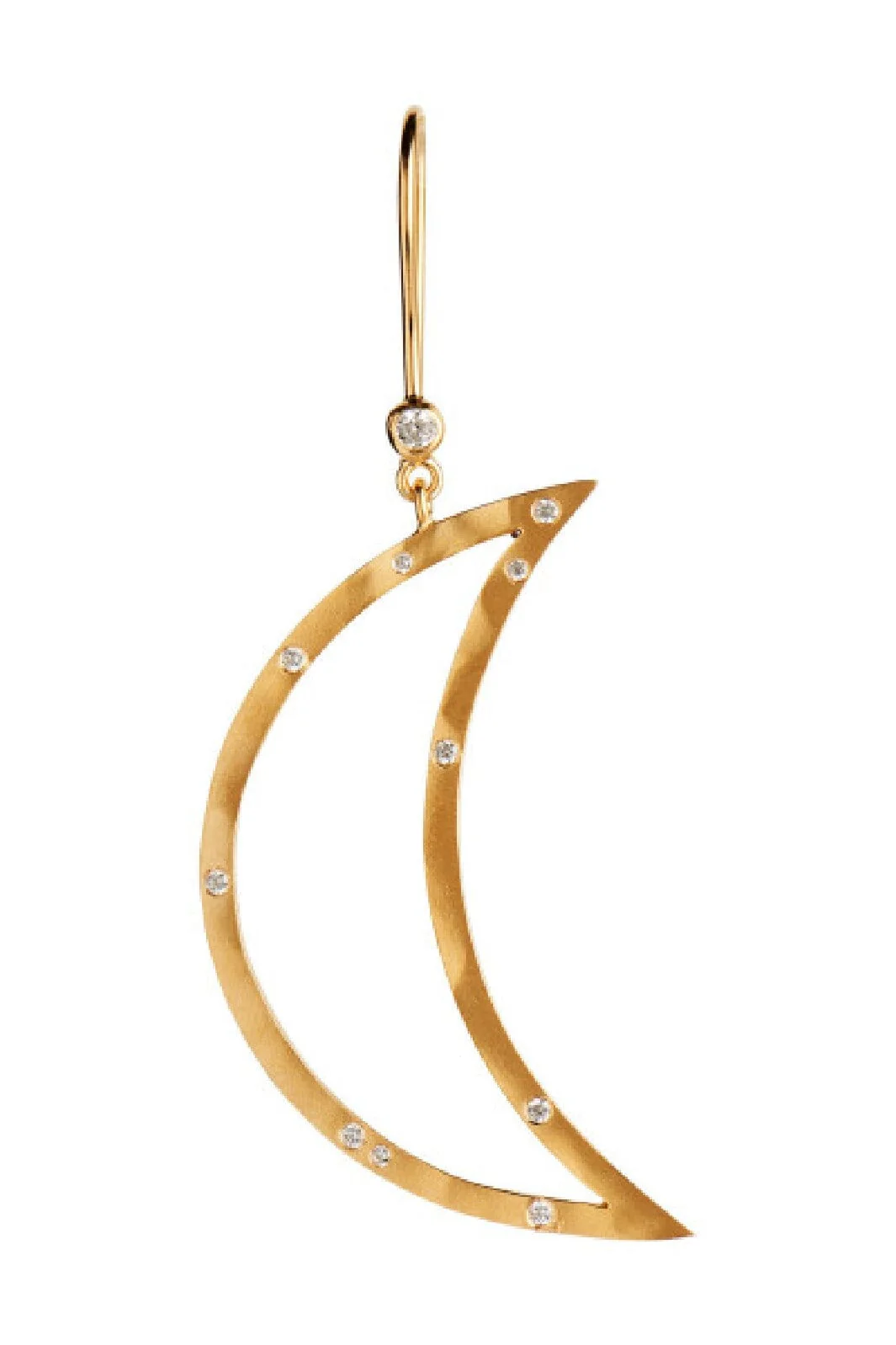 Stine A Big Bella Moon With Stones Earring Goldenen