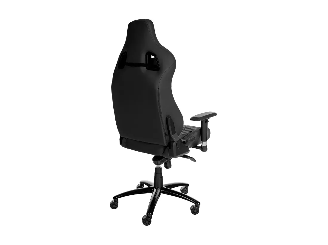 Chaise de bureau - Véritable cuir & Métal - Noir - Keren