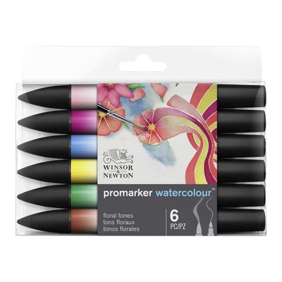 ProMarker Watercolour - 6 Marqueurs double pointe - tons floraux