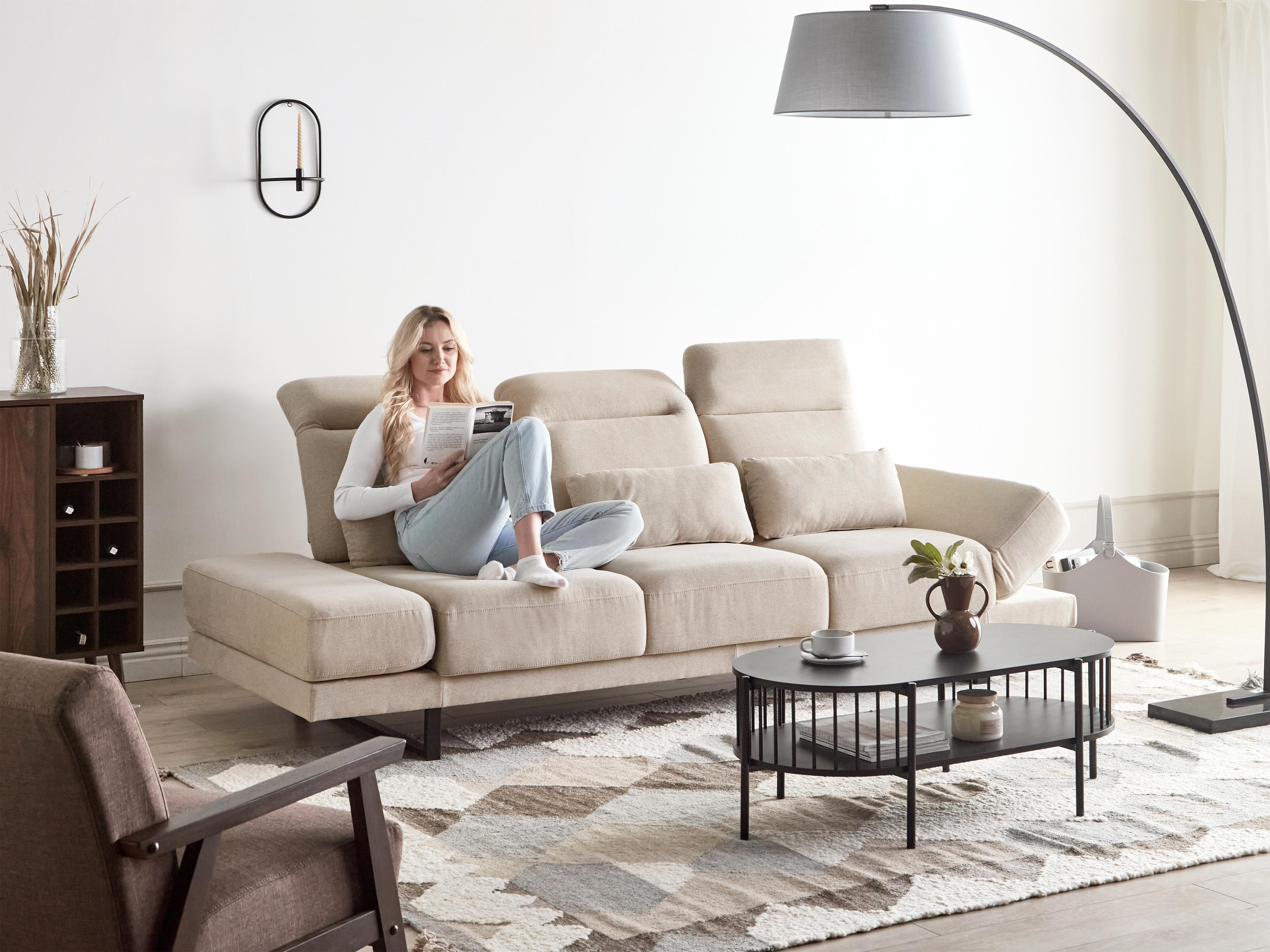 Bank 3-zits IKAST Stof Beige