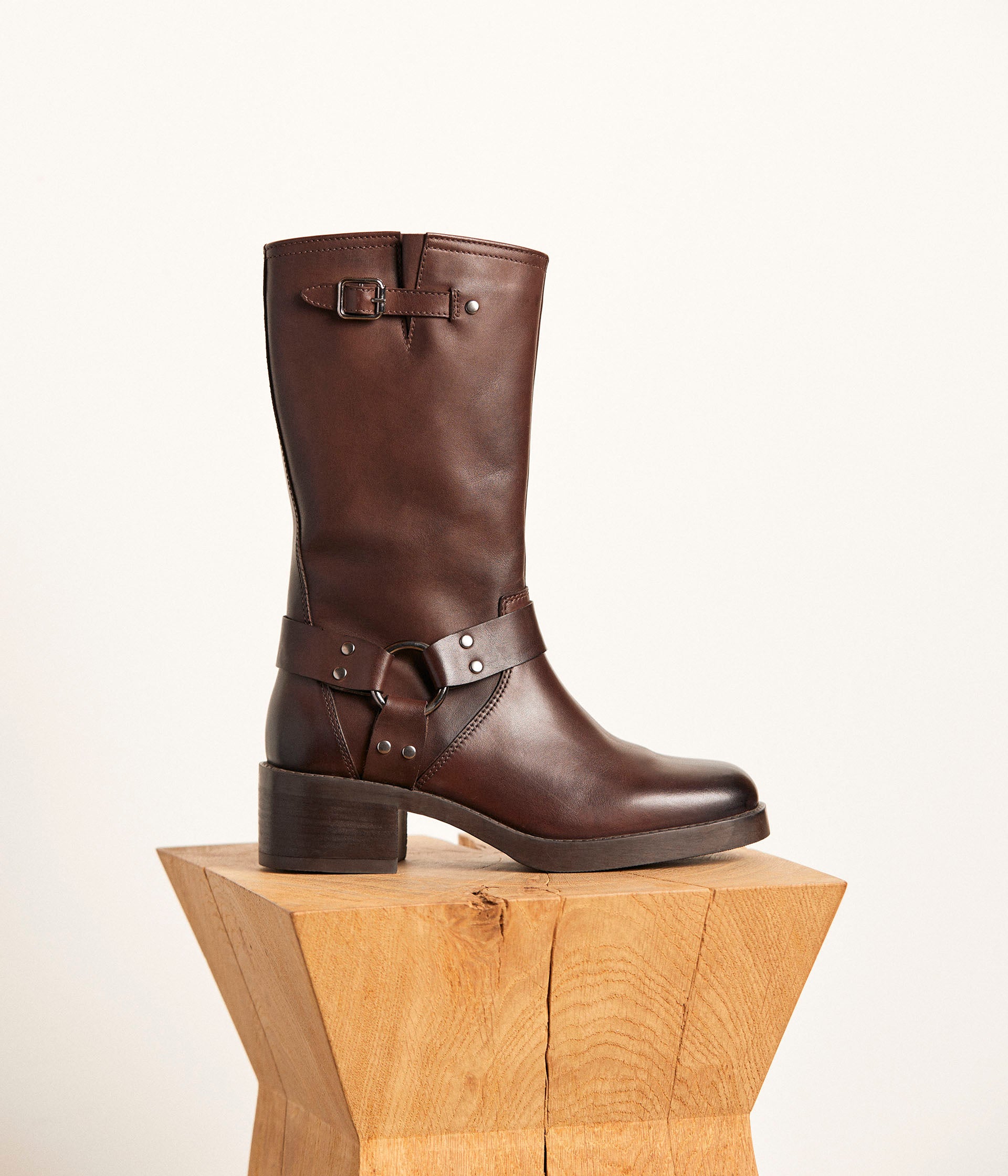 Mi-bottes cuir Dario
