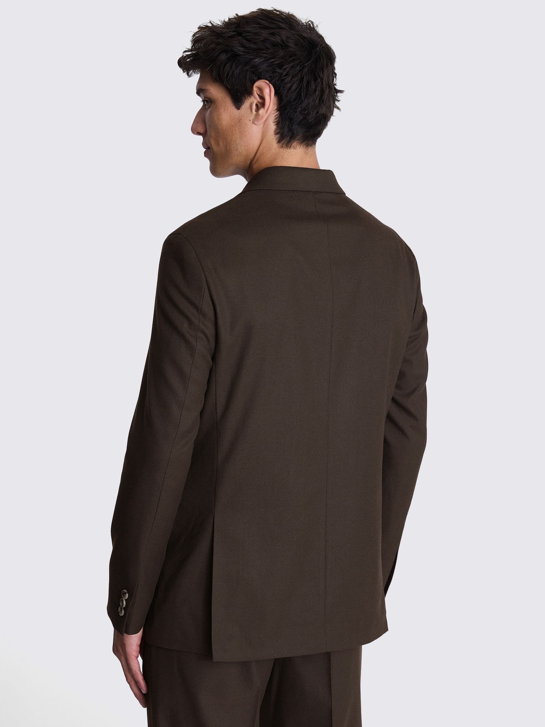 MOSS Relaxed Fit Flannel Double Breasted Suit Jacket