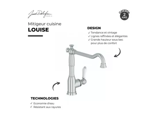 Evier à encastrer 1 bac et demi JACOB DELAFON Gaspard + robinet de cuisine Louise